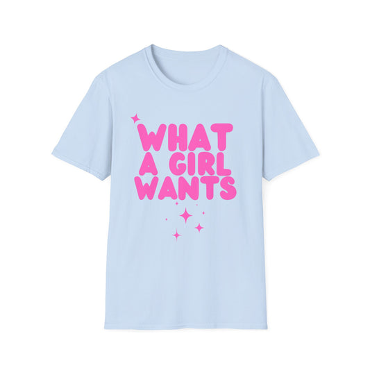 What A Girl Wants Tee – Bubblegum Pop Edition | Soft Y2K Pop Princess Shirt