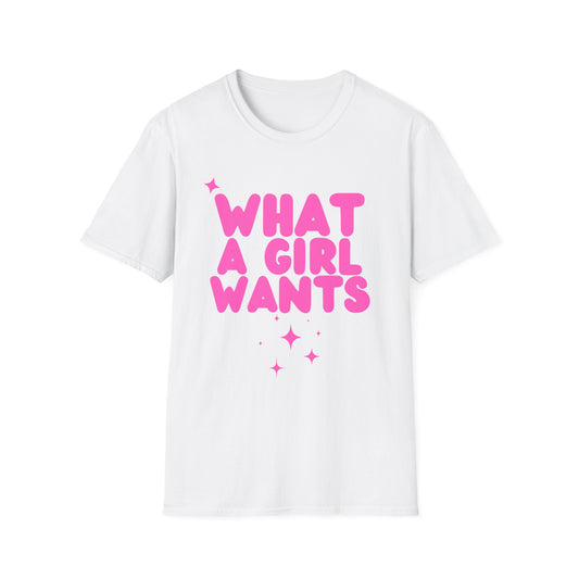 What A Girl Wants Tee – Bubblegum Pop Edition | Soft Y2K Pop Princess Shirt