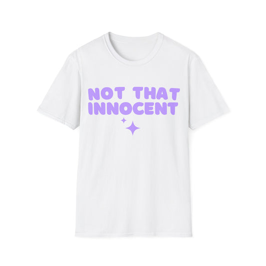 Not That Innocent Tee – Lavender Dream Edition | Soft Pastel Y2K Pop Princess Shirt